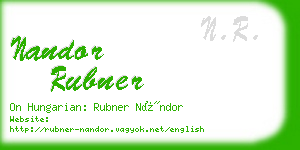 nandor rubner business card